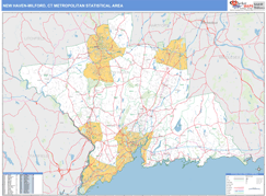 New Haven-Milford Metro Area Digital Map Basic Style